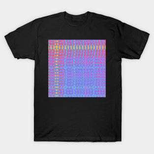 Wavy Plaid Rainbow on Blue Repeat 5748 T-Shirt